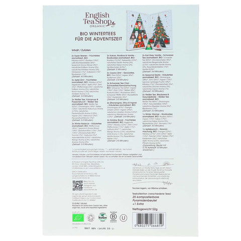 Adventskalender "Teebuch", BIO, 24 x Chai, Früchtetee, Kräutertee in Pyramidenbeutel - Teekränzchen