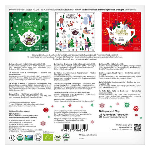 Puzzle Tee Adventskalender Red Christmas 24 Premium Tees + 1 Extratee - Teekränzchen
