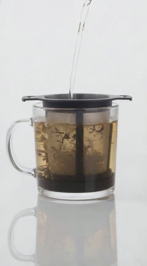 Teedauerfilter  Größe M Teefilter mit Doppelhenkel 6cm Farbe Schwarz