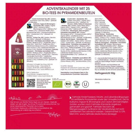 Tee Adventskalender "Santas Secret" 25 Pyramidenbeutel - Teekränzchen