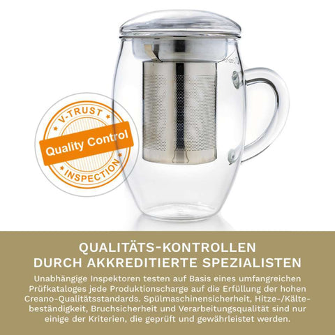 Teeglas "all in one" mit Edelstahlsieb - 400ml - Teekränzchen
