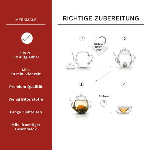 Weisser Tee Teeblumen Erblühtee in edler Geschenkbox - Teekränzchen